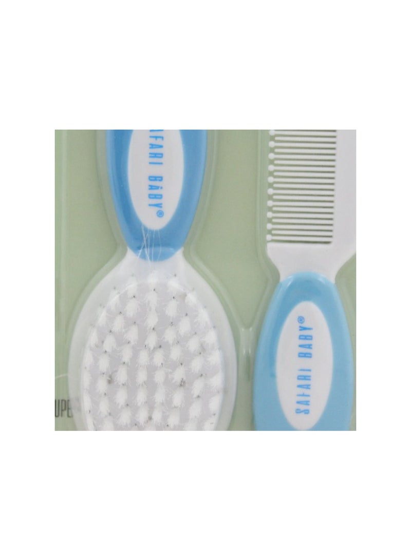 سفاري مجموعة فرشاة ومشط سفاري بيبي الناعمة - أزرق فاتح - Image 3