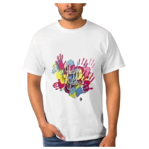 EITHEO Happy Holi Tshirt | Celebrate Holi with Festive Vibes | Bura na Mano Holi Hai| Round Neck | Holi Printed Premium Holi Festival TShirts for Boys and Girls(ASSORTED DESIGNES) - Image 1