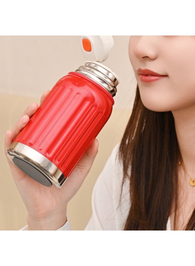 MDHL MDHL Insulated Stainless Steel Coffee Mug - 800ml - Portable Thermos Flask for Hot & Cold Drinks, Red - Image 2