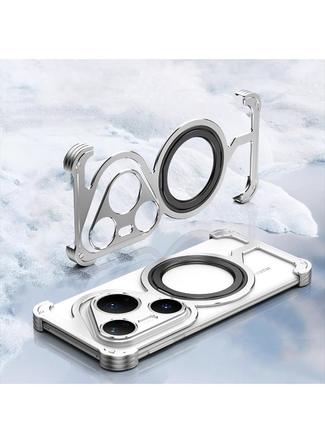 general Huawei Pura 80 Pro Bumper Case with Invisible Magnetic O-Ring Stand, Minimalist Frameless Case - Image 1