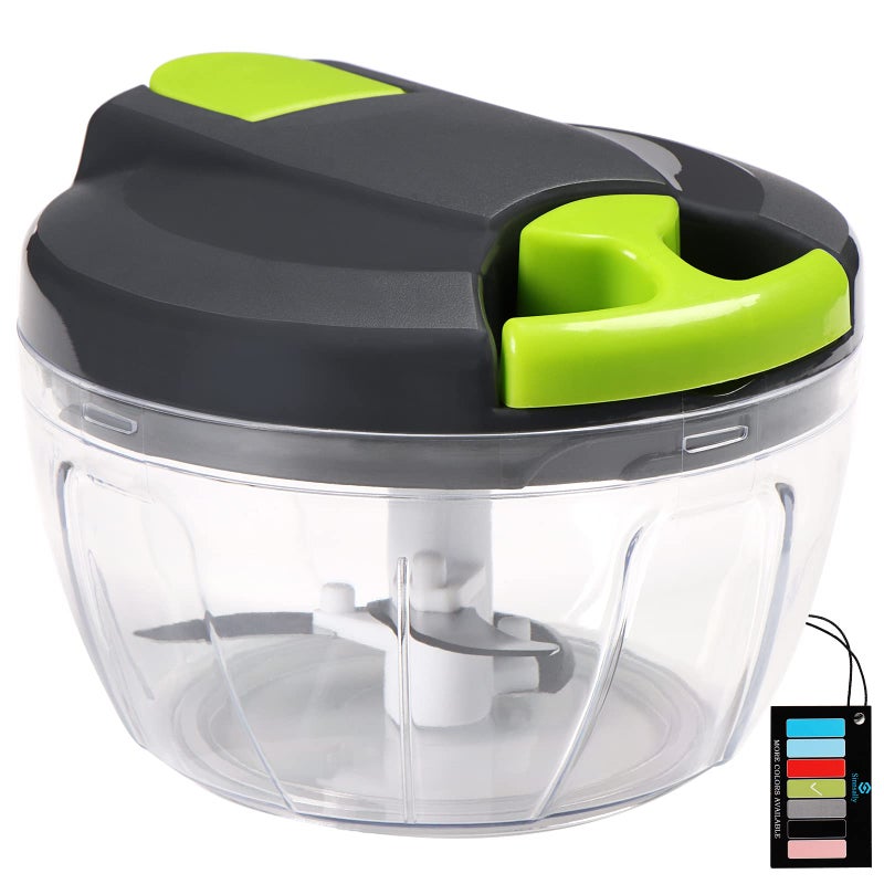 Sinnsally Manual Food Chopper Pull StringHand Food ShredderOnions Slicer Cutter DicerGarlic Slap PressManual Processor Vegetable Blender Chopping Onions 520ml
