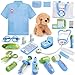 Meland Toy Doctor Kit for Kids  Pretend Play Doctor Set with Dog Toy Carrying Bag Stethoscope Toy  Dress Up Costume  Doctor Play Gift for Kids Toddlers Ages 3 4 5 6 Year Old for Role Play - Image 4