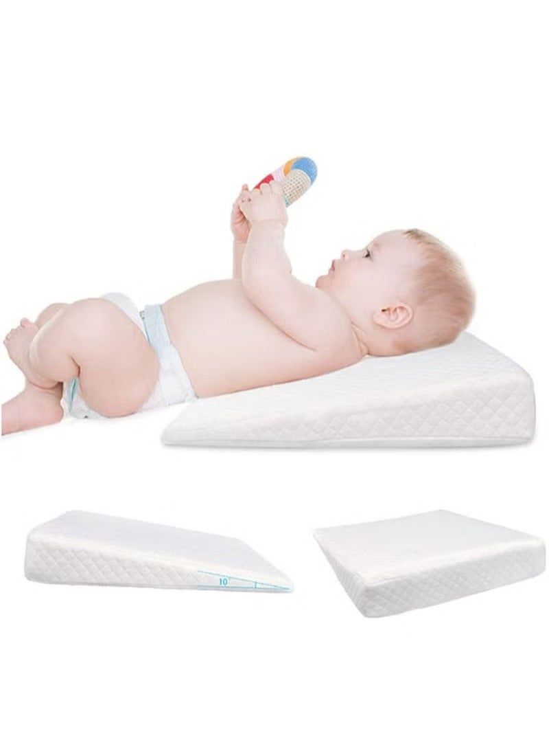 Crib Wedge for Reflux Baby Sleep Memory Foam Sleeping Wedge Nursery Pillow Infant Sleep Positioner Baby Crib Inclines Mattress 10-Degree Incline