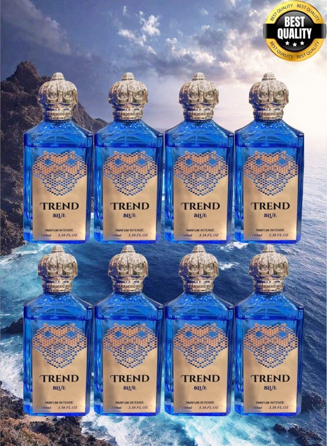 Trend 8 Pieces Trend Blue Perfume EDP 100ML - Image 1