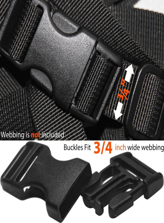 HISUNTEC Buckles & Straps 3/4": 6 yard Nylon Webbing 0.75 inch (20mm) Wide + 6 set Side Release Buckle + 12 pcs Tri-Glide Sliders, Plastic Clips Quick Fasteners Replacement Dual Adjustable No Sewing - Image 3