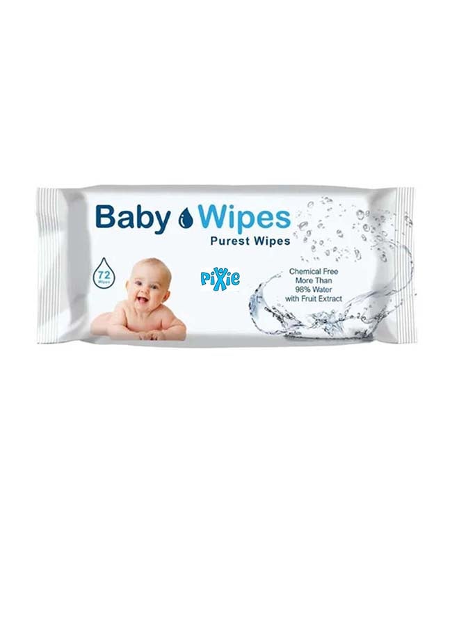 Pixie مناديل مبللة للأطفال أنقى مناديل مبللة للأطفال، 72 قطعة، عبوة من 10 قطع - Image 2