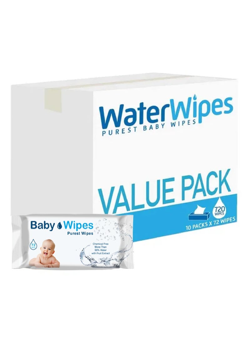 Generic Baby Wipes Purest Baby Wipes 72pcs, Pack of 10  - Image 1