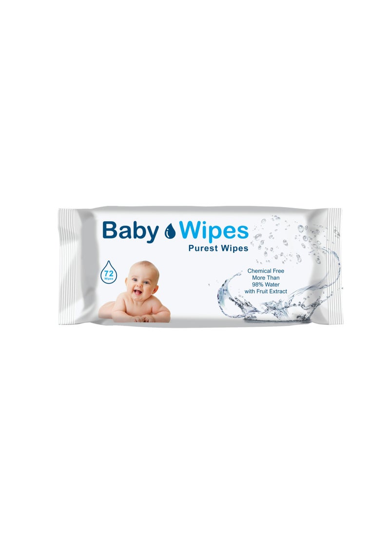 Generic Baby Wipes Purest Baby Wipes 72pcs, Pack of 10  - Image 2