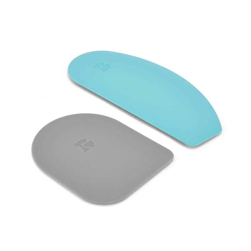 KitchenAid Gourmet Bowl Scraper, Set of 2, Aqua Sky and Storm Grey - Image 1