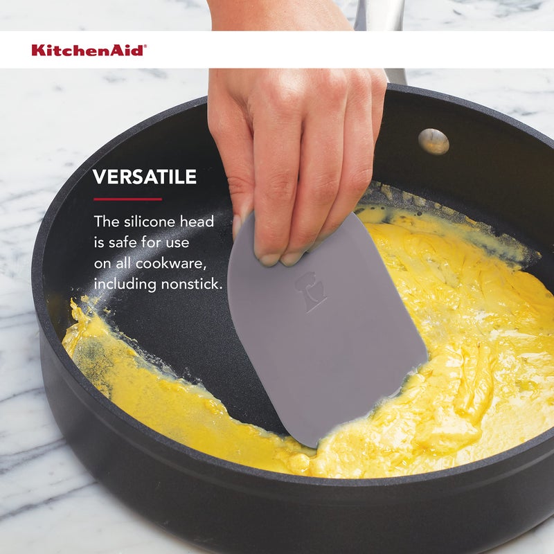 KitchenAid Gourmet Bowl Scraper, Set of 2, Aqua Sky and Storm Grey - Image 3