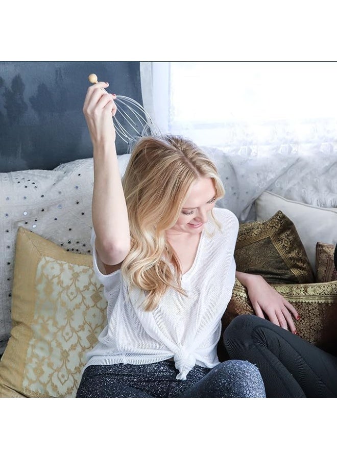 جهاز تدليك يدوي خفيف الوزن محمول للرأس وفروة الرأس والرقبة لتخفيف التوتر والألم والاسترخاء (قد يختلف اللون) - Image 4