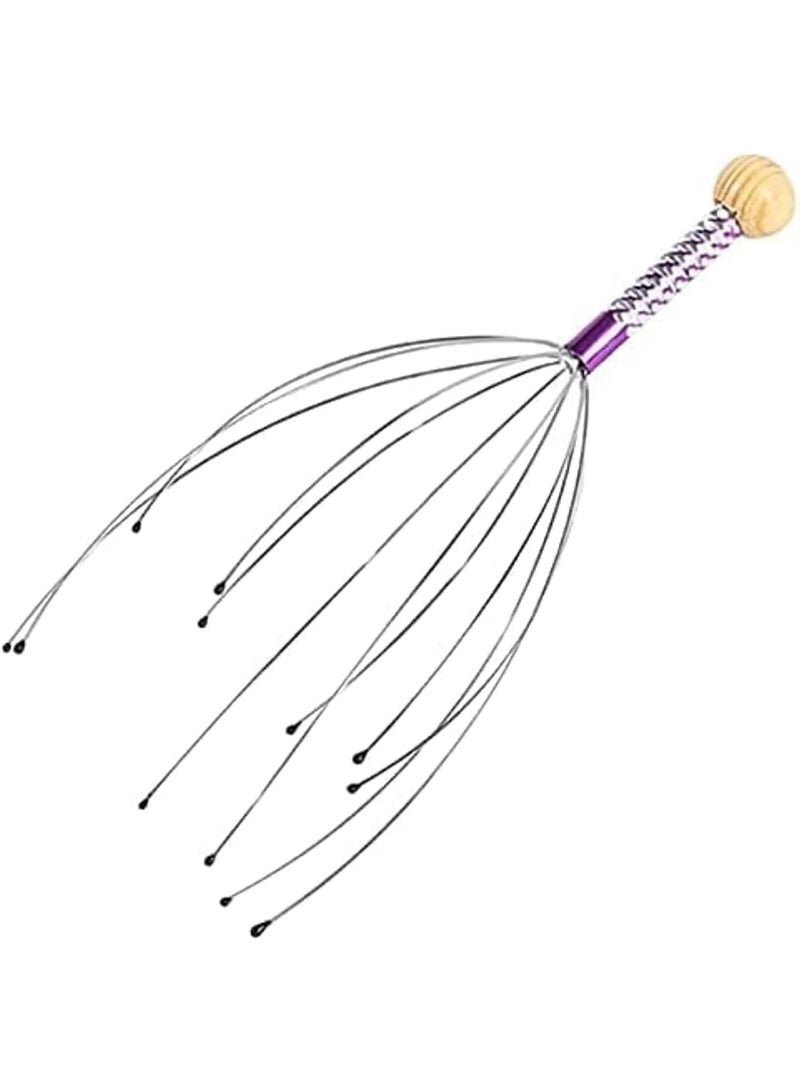 جهاز تدليك يدوي خفيف الوزن محمول للرأس وفروة الرأس والرقبة لتخفيف التوتر والألم والاسترخاء (قد يختلف اللون) - Image 1