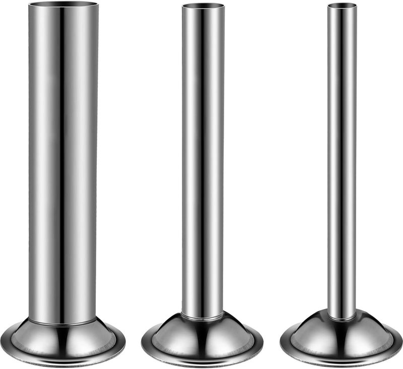Mudder 3 Pieces Sausage Stuffer Tubes Stainless Steel Grinder Stuffer Tubes for Size 5 Meat Food Grinder, 3 Sizes - Image 1