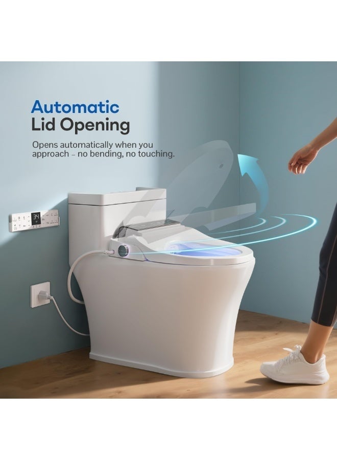 والالا مقعد مرحاض ذكي مزود بغطاء يفتح تلقائيًا، ومقعد مُدفأ، وماء ساخن فوري ومجفف، ومستشعر رادار، وجهاز تحكم عن بعد لاسلكي، وفوهات ذاتية التنظيف، وإضاءة ليلية وشاشة LED لضمان أقصى درجات النظافة والراحة في الحمامات الحديثة - Image 4