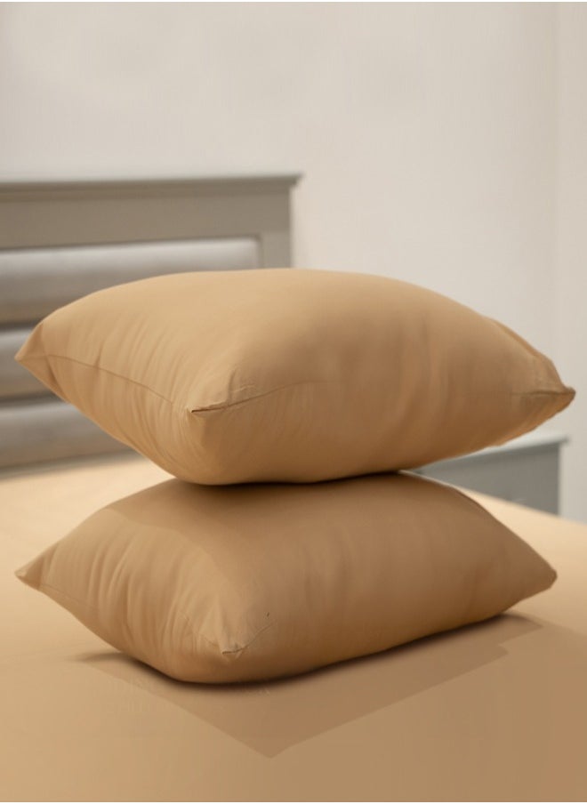 American Linen Queen Plain Fitted Sheet with 2 Pillow Case 180 x 200 Cm Beige  - Image 4