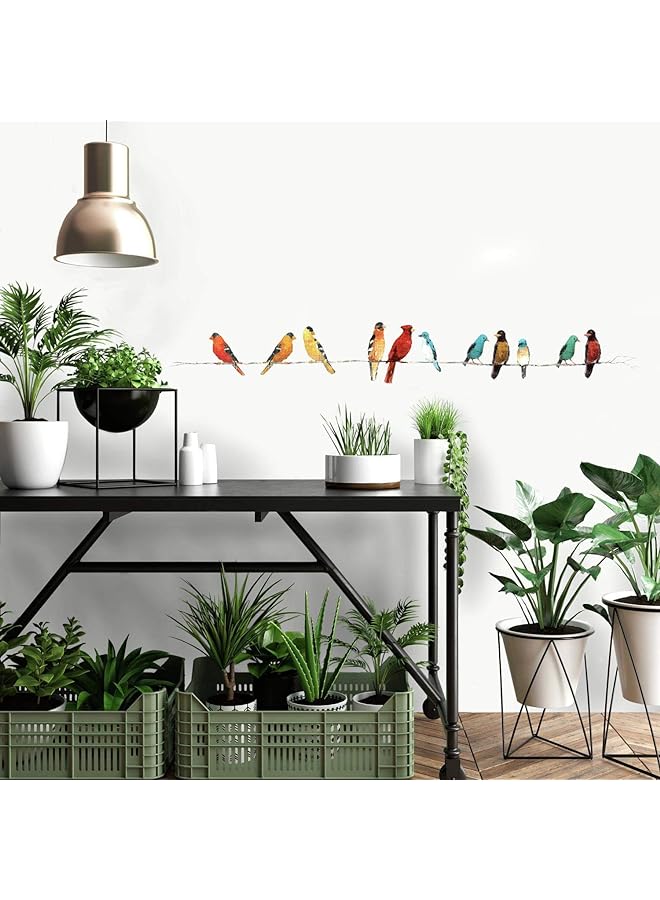 RoomMates Song Birds Peel And Stick Wall Decals,Red, Yellow, Blue - Image 1