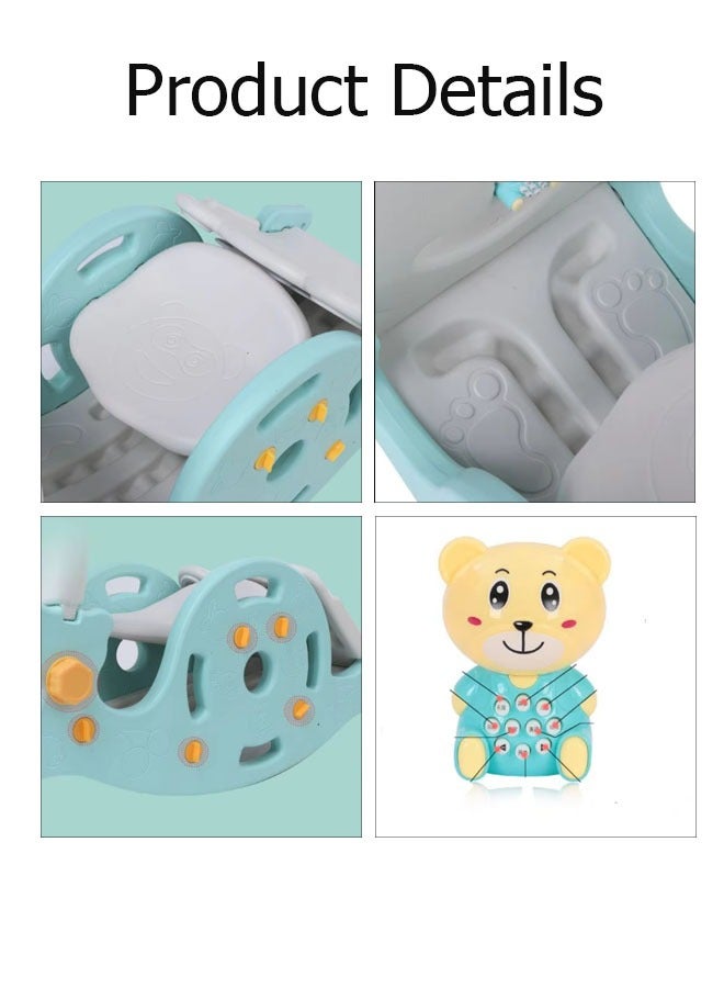 لعبة هزازة للأطفال الصغار 4 في 1، زحليقة للأطفال مع حلقة كرة سلة، حصان هزاز قابل للطي متعدد الوظائف، مركز أنشطة للأطفال، مجموعة زحليقة تسلق، حصان هزاز، زحليقة تسلق قابلة للطي للاستخدام الداخلي والخارجي (المحيط الأخضر) - Image 3