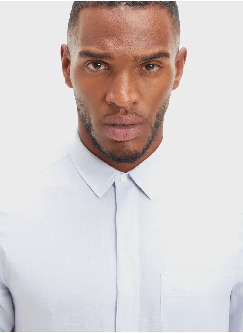 CALVIN KLEIN Linen Regular Fit Shirt
