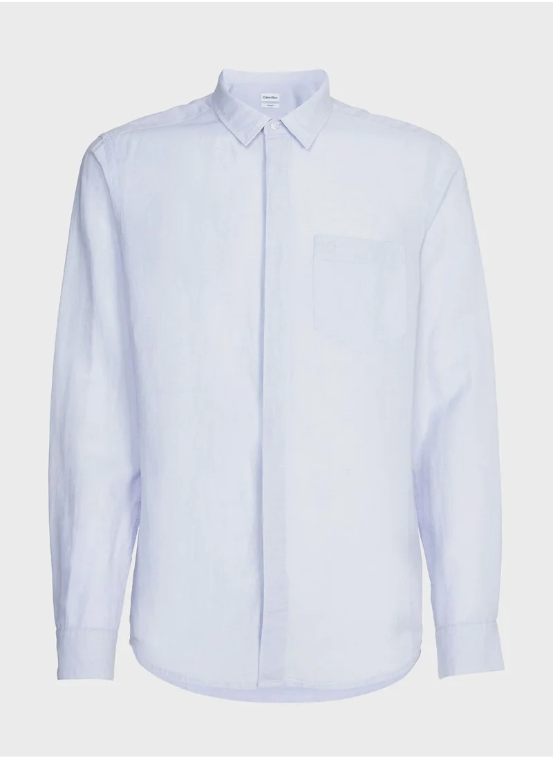 CALVIN KLEIN Linen Regular Fit Shirt
