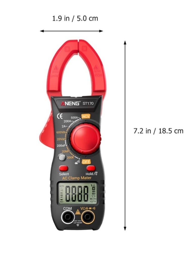 أنينج مقياس التيار الكهربائي الرقمي، مقياس متعدد رقمي، فولتميتر 600 فولت تيار مستمر/تيار متردد، مستلزمات إصلاح الأجهزة المنزلية، مقياس تيار متردد 500 أمبير، جهاز اختبار الجهد والتيار - Image 2