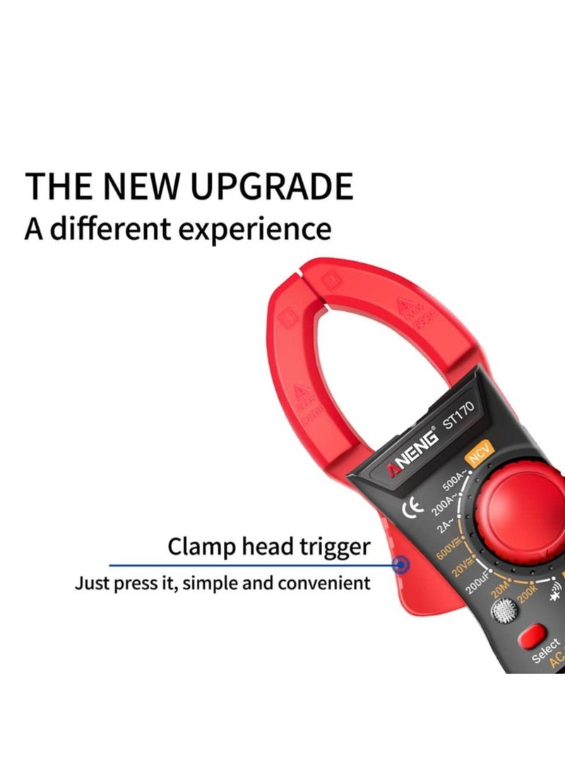 أنينج مقياس التيار الكهربائي الرقمي، مقياس متعدد رقمي، فولتميتر 600 فولت تيار مستمر/تيار متردد، مستلزمات إصلاح الأجهزة المنزلية، مقياس تيار متردد 500 أمبير، جهاز اختبار الجهد والتيار - Image 5