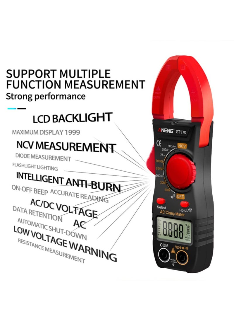 1 Set Clamp Multimeter Digital Multimeter Voltage Current Meter Multimeter for Repairing Multimeter for Home Electrical Repair Supplies Meter Equipment Voltage Current Tester