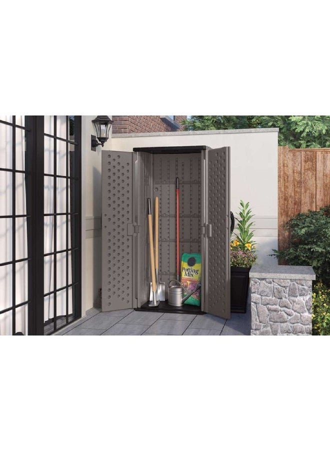 suncast Resin Vertical Pent Storage Shed Grey and Black 22 Cubic Feet 7803679 - Image 4