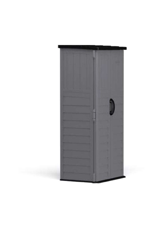 suncast Resin Vertical Pent Storage Shed Grey and Black 22 Cubic Feet 7803679 - Image 2