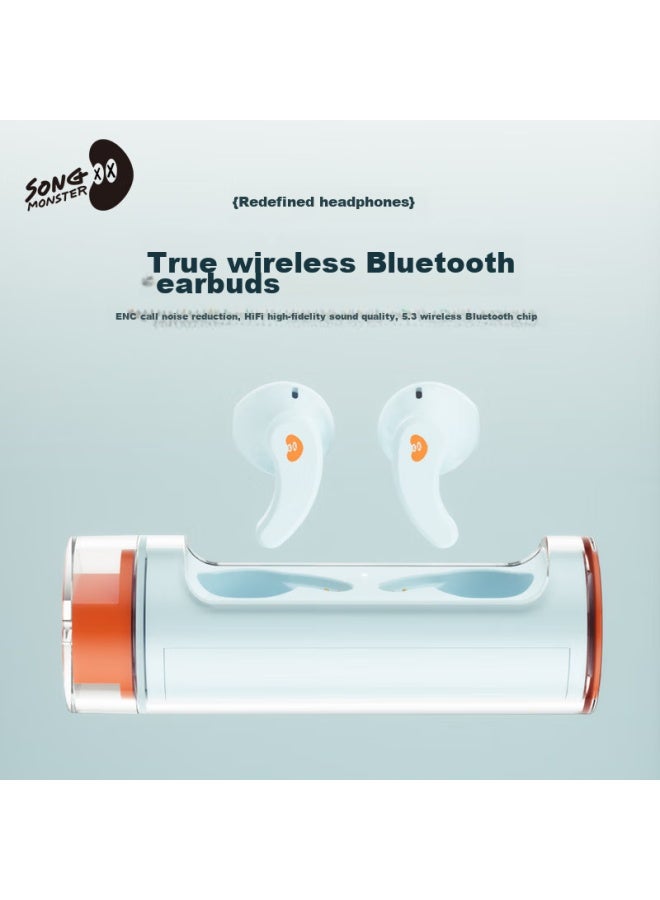 Songx Bluetooth Earphones, Wireless, For Sports, Running, Business, Gaming, Music, Long Battery Life, Semi-In Design, Bluetooth 5.3, Compatible With Apple And Android, Universal Earphones, Ice Lake Blue - Image 2
