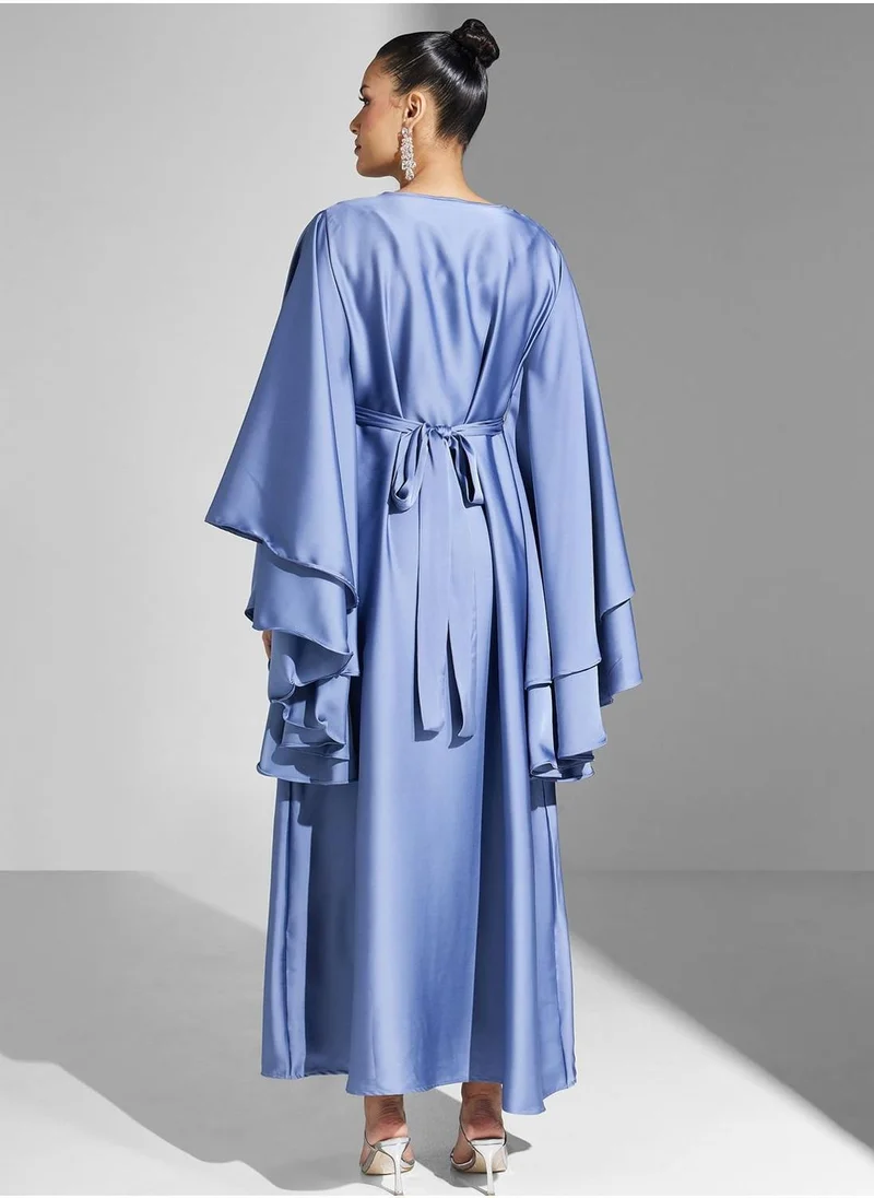 Yaser albik Embroidered Tiered Dress