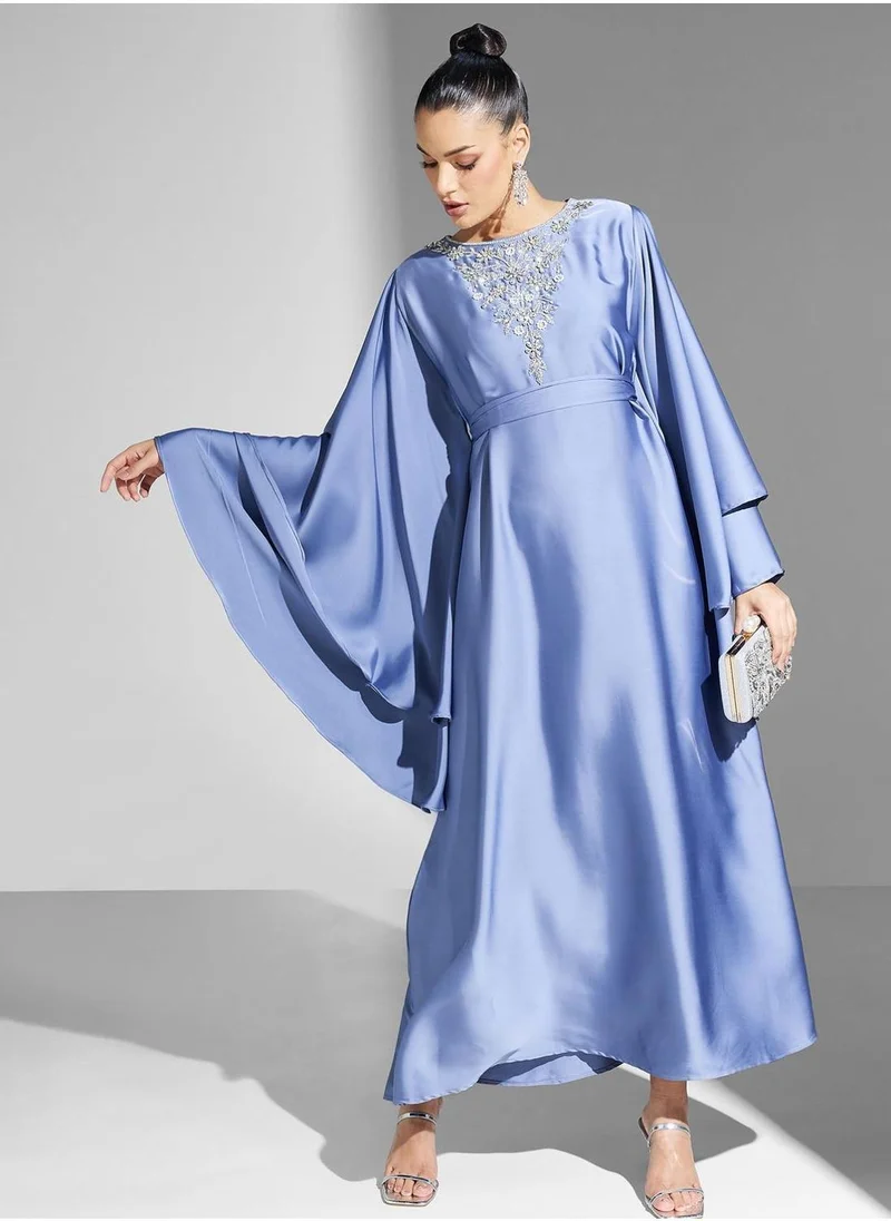Yaser albik Embroidered Tiered Dress