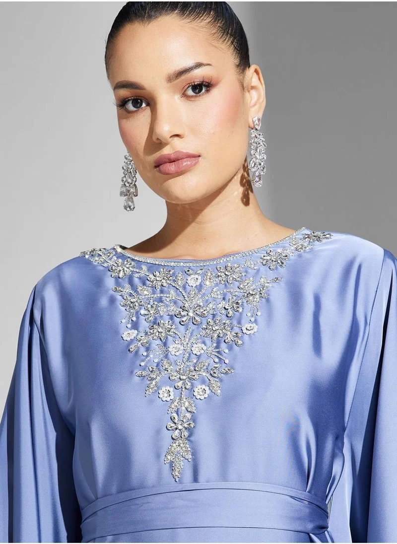 Yaser albik Embroidered Tiered Dress