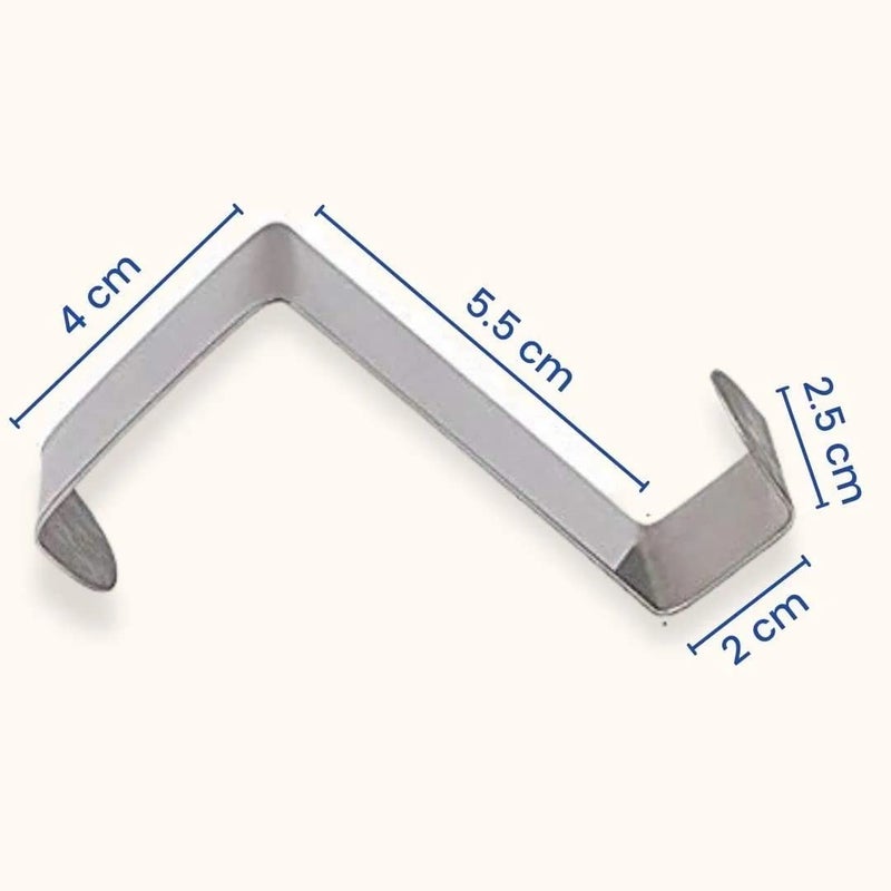 MEDIFURN MEDIFURN Over Door Rack Heavy Duty Reversible Brushed Stainless Steel Hook Pack of 6 Small Silver 4cmx2cm O Hooks Perfect for Hanging TowelsClothes Coats Robes Keys Shirts Pants  - Image 3