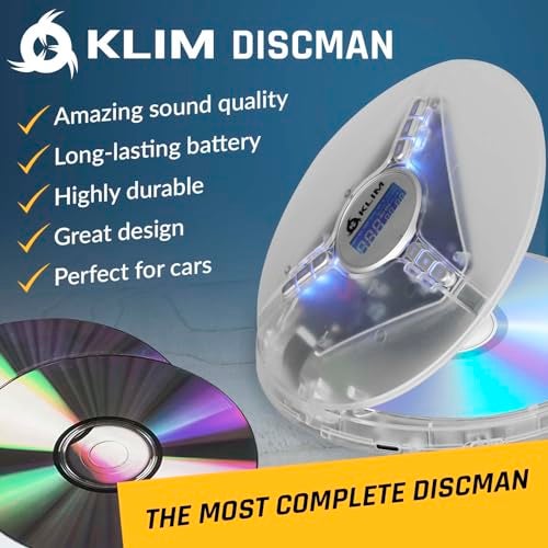 KLIM Discman Portable Player with Headphones Builtin Battery New Compact CD Player for Home and Car Compatible with SD Card CDR CDRW MP3 WMA 5 EQ Effects Clear White - Image 3