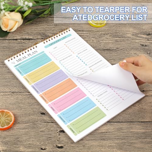 Joyberg Meal Planner Notebook 8.5x11”, 50 Sheets Magnetic, Double Helix Meal & Grocery List, Wall-Mountable Menu Planner for Daily & Weekly Plan - Image 5