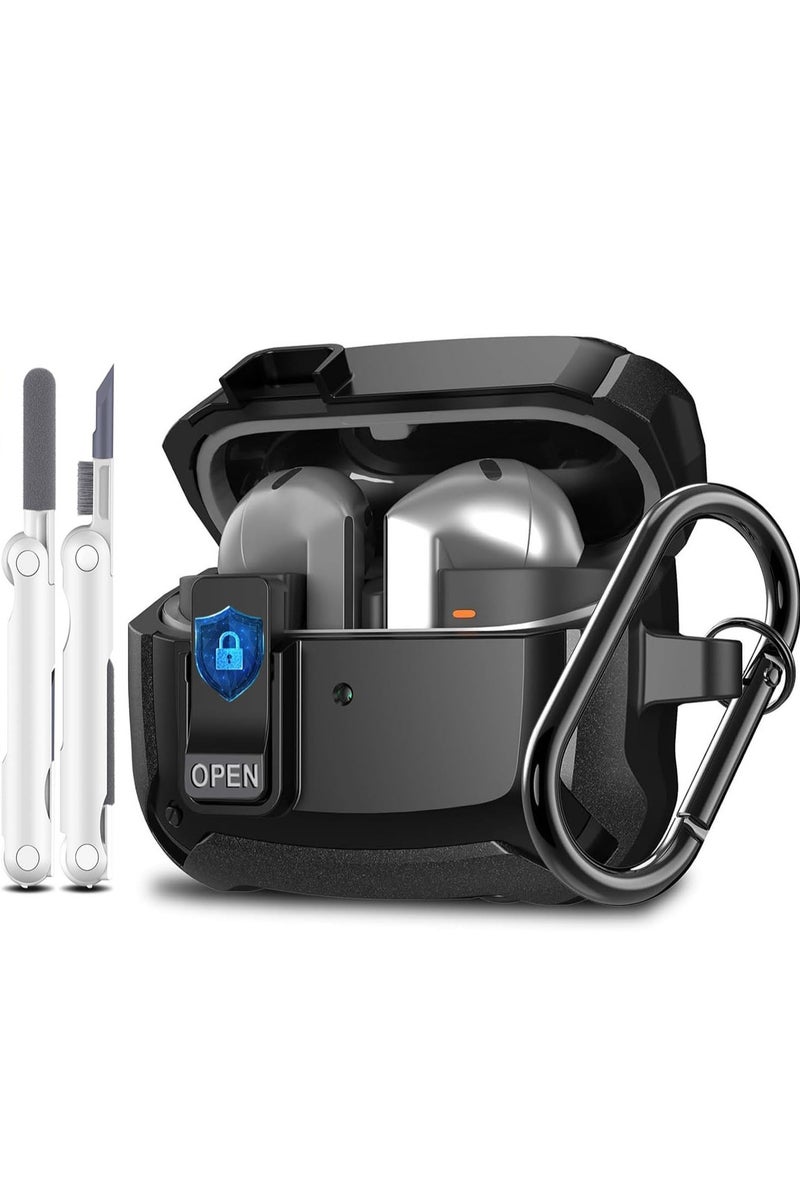 ANYOGRO Galaxy Buds 3 Pro/Buds 3 case full body protection (with safety clasp), shockproof and drop-proof, hard protective shell with safety clasp and cleaning kit for sports on the go - Image 1