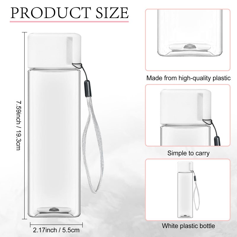 SENONAPO 32 Pcs Water Bottle Bulk 17 oz Plastic Sports Water Bottles Reusable Water Bottles Large Leak Proof Portable Drink Bottles for Kids Adults for School Fitness Office Travel Camping Supplies(White) - Image 2