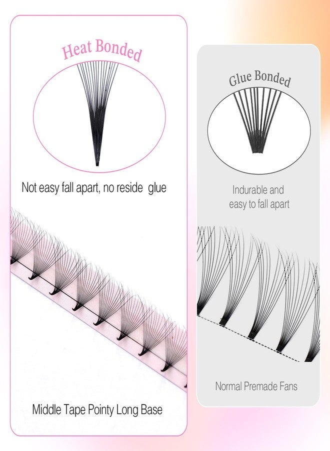 EMEDA 320 Fans Premade Lash Fans Pointy Thin Base 5D/8D/10D/14D/16D/20D Premade Fans Eyelash Extensions Stable D Curl Lash Extension Premade Fans Pre Volume Lash Extensions (14D-0.05-D-8-15mm) - Image 2