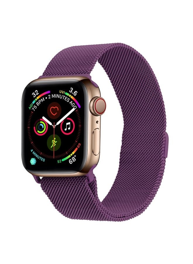 Generic - Replacement Strap Milanese Stainless Steel Watch Band For Apple Watch Ultra 49mm&Watch Ultra 2 49mm / Series 9&8&7 45mm / SE 3&SE 2&6&SE&5&4 44mm / 3&2&1 42mm Purple - Image 1