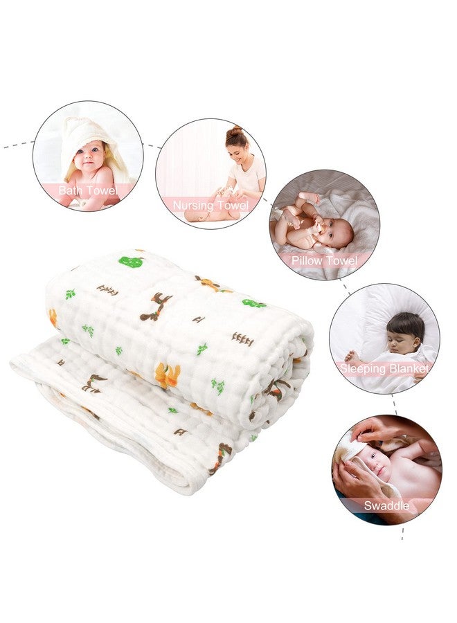 babygoal Baby Bath Towel 2 Pack, 100% Muslin Cotton Hooded Towel for Newborn,Toddler,Infant, Absorbent & Hypoallergenic Baby Gift for Boys Girls 35"x35" T0405 - Image 3