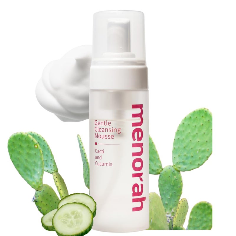 menorah Gentle Cleansing Mousse Hydrating pHBalanced Face Wash with Cactus Cucumber Extracts Soothing Daily Cleanser for Sensitive Dry Skin