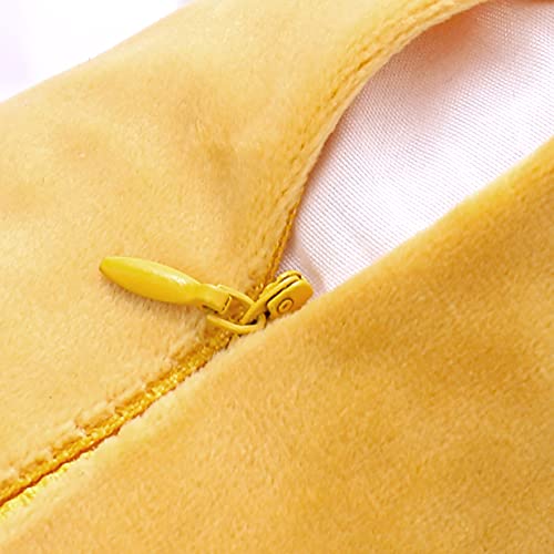NiNi ALL Decorative Throw Pillow Covers Velvet Soft for Couch Sofa Bedroom Living Room Outdoor Pack of 2 18x18 Inch Yellow - Image 4