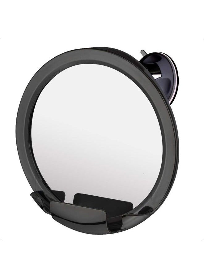 Mirrorvana Dual Antifog Shower Mirror for Shaving - Shatterproof Mirror with Razor Holder, Upgraded Suction, 360° Swivel (8" Round, Black)  - Image 1