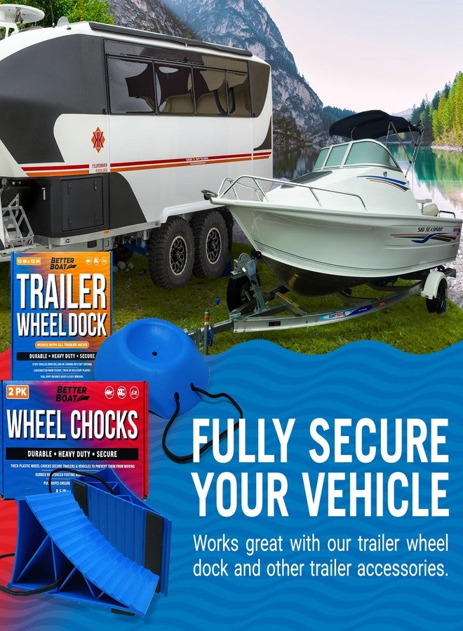 Better Boat Boat Trailer Chocks and RV Wheel Chocks, 2-Pack Camper Wheel Chocks with Rope and Rubber Pads, for Travel Trailers and 5th Wheel RVs - Image 4