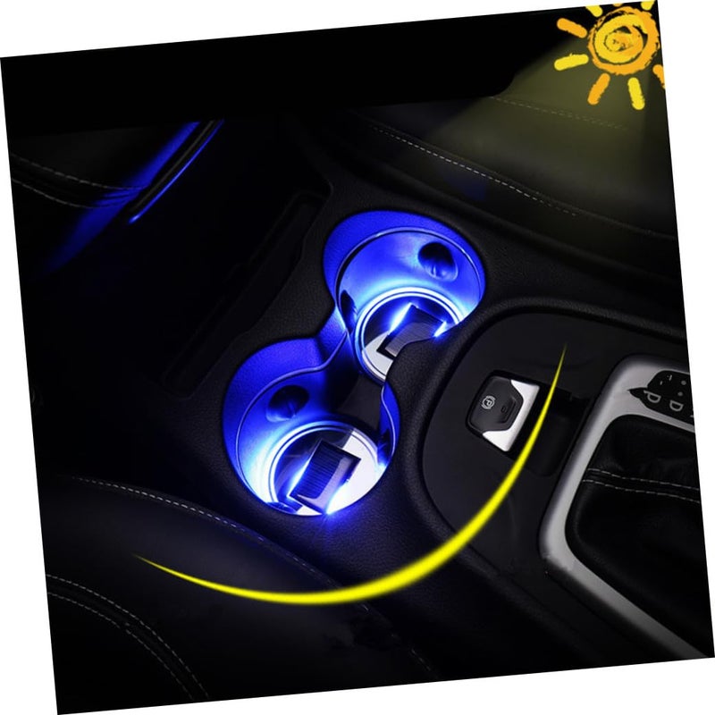 2Pcs Solar LED Mug Pad Holder Slip Coaster 6.8x6.8x0.7cm Light Up Drink Mat for Home Cafe Car - Image 4