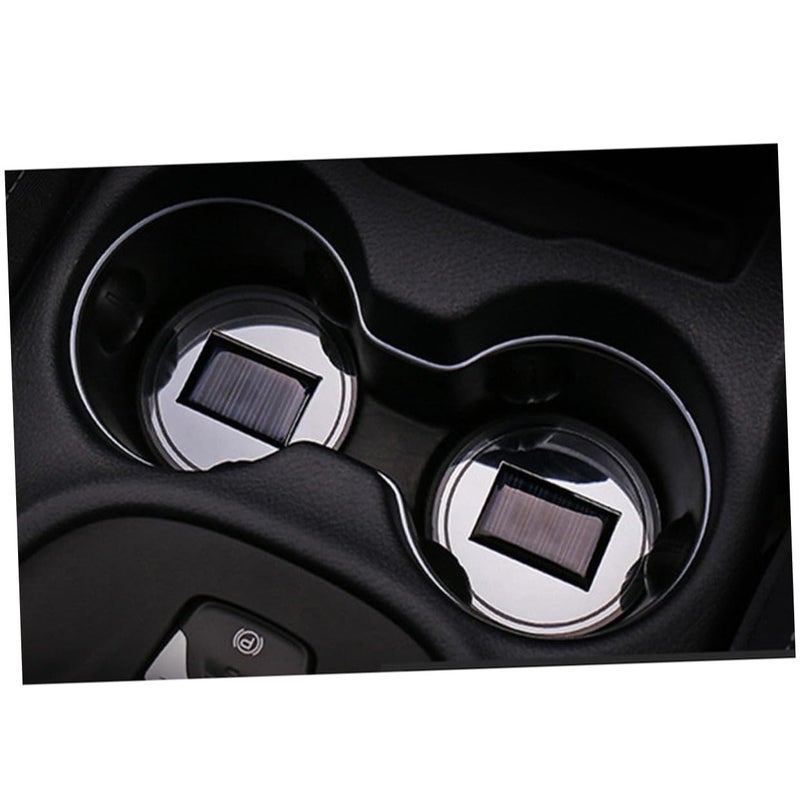 2Pcs Solar LED Mug Pad Holder Slip Coaster 6.8x6.8x0.7cm Light Up Drink Mat for Home Cafe Car - Image 3