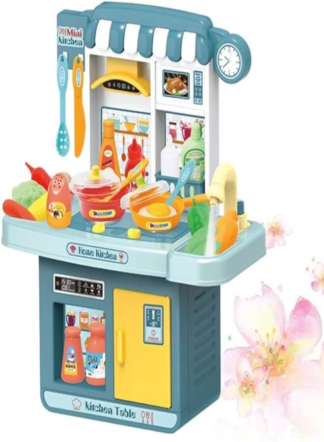 1 Set Dark Green Blue Simulation Tableware Toy Cooking Utensil Toy Simulation Kitchen Ware Toy Pretend Role Play Toy Pretend Play Kitchen Toy Playing House Toy