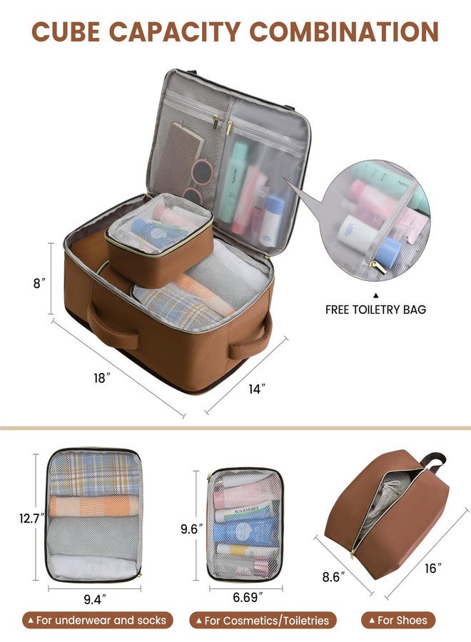 LOVEVOOK Travel Backpack for Women, 40L Carry On Backpack for Airplanes, Beige-brown, 40L-4 pcs, Classic - Image 5