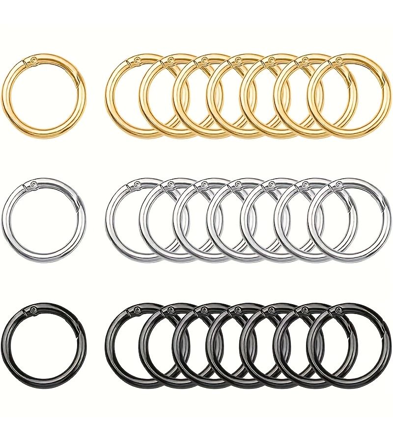 10 Mm Metal Spring Snap O Ring Round Safety Buckle Openable Connector Keychain Bag Clip Hook Dog Leash Buckle Wallet Making Golden 2.35cm - Image 1