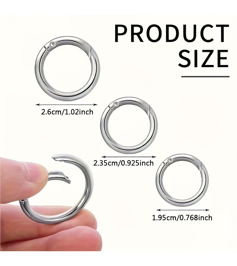 10 Mm Metal Spring Snap O Ring Round Safety Buckle Openable Connector Keychain Bag Clip Hook Dog Leash Buckle Wallet Making Golden 2.35cm - Image 4